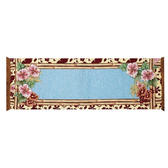 Hawaiian Amaryllis Table Runner Lined Tapestry Tropical Luau Hibiscus 36" NEW - Picture 3 of 5